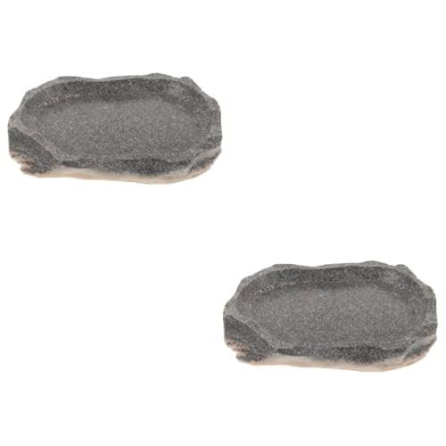 HAPINARY 2 Piezas Cuenco para Mascotas Plato Decorativo De Reptil Alimentador De Agua Contenedor De Comida para Reptiles Tazón De Reptil Accesorios para El Hábitat De La Tortuga Resina