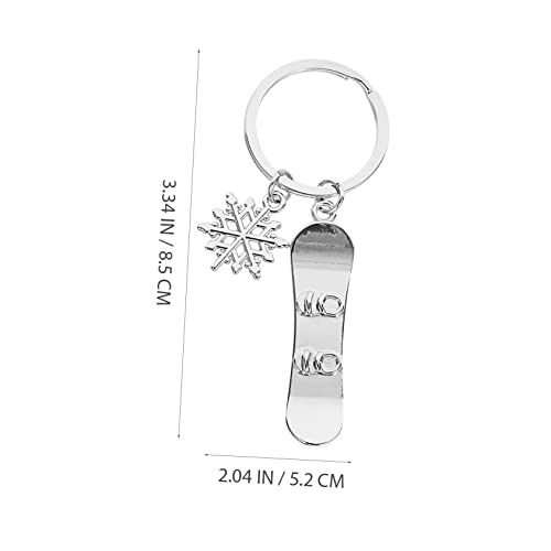 Porte-clés ski robuste pour clés de station snowboard argent - 3
