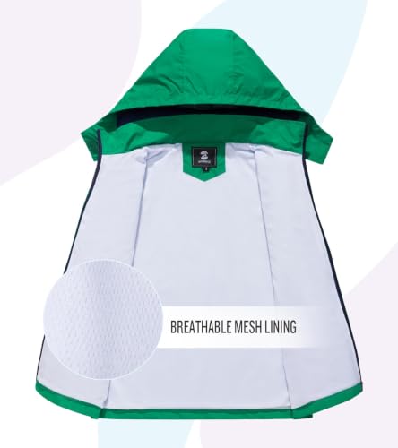 Image of SaphiRose Kids Waterproof Rain Jacket Mesh Lined with Removable Hood