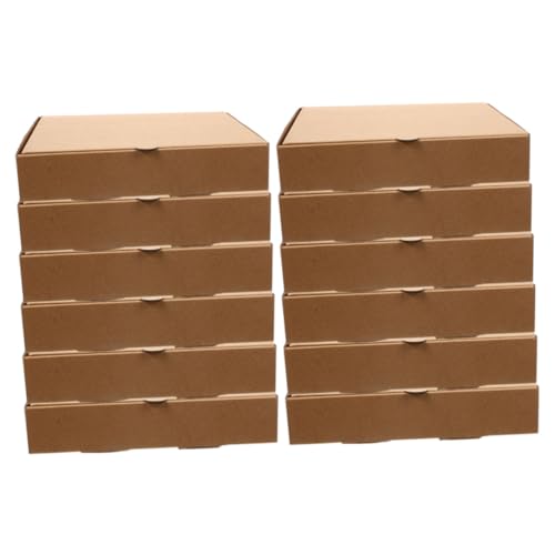 BEBEMOKO Restaurant Pizza Boxes 12pcs Thick Paper Takeout Containers Pizza Holder for