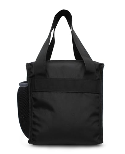 Image of Sfane Insulated Lunch Bag - Compact, Easy Wash, Smooth Zipper & Lightweight - Tote Bag & Container, Tiffin Bag for Men, Women, Adults (Light Grey & Black)