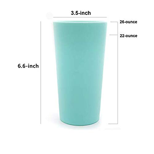 Unbreakable 26-ounce Plastic Tumbler Drinking Glasses, Set of 12 Multicolor - Dishwasher safe, BPA Free - Thumbnail 2