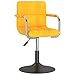 vidaXL Stołek barowy, musztardowy, obity aksamitem