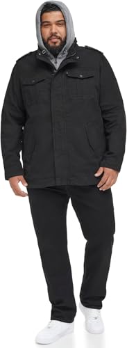 Image of Levi's Men's Washed Cotton Hooded Military Jacket (Regular & Big & Tall Sizes)