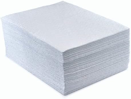 Absorbent Sheet 50cm x 40cm (50 Sheet, Oil and Fuel) Sonic Bonded Core Complete with Spun Bound Top Layer, White