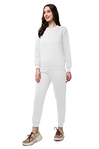 Image of Women's Full Sleeves Round Neck Winter wear Casual Fit Sweatshirt and Jogger Set Cotton Stretchable Comfort Fit and Warm for Cold Season for Everyday Winter Season Wear
