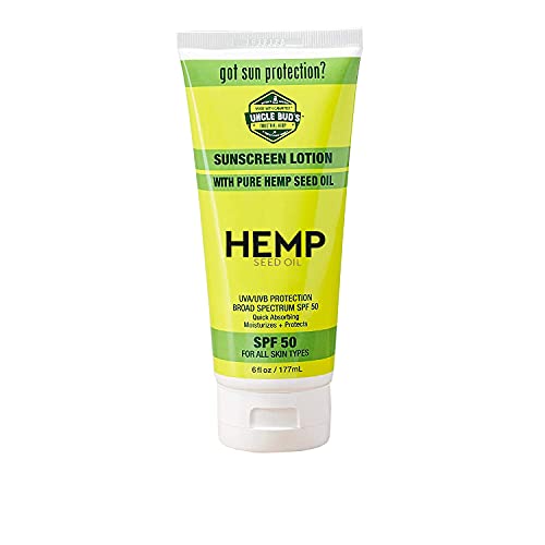 Uncle Bud’s Hemp Sunscreen Lotion SPF50 with pure Organic Hemp Seed Oil