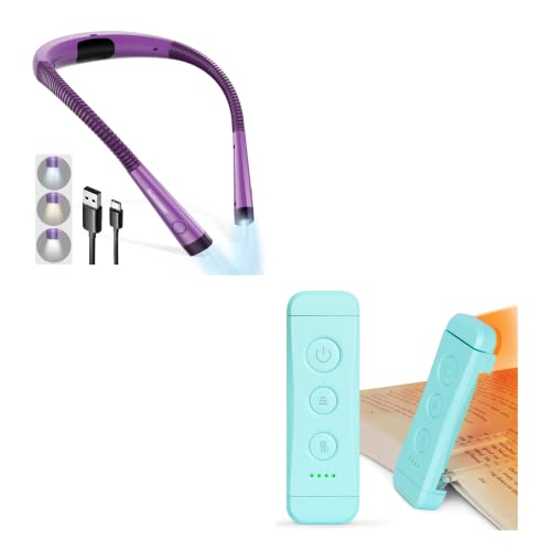 Glocusent LED Neck Reading Light & USB Rechargeable Book Light for Reading in Bed , Perfect for Book Lovers, Kids