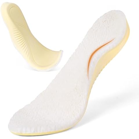 Sheepskin Insoles Women Men Wool Insoles with Arch Support, Fleece Boot Inserts Replacement for UGG Slippers W8 Cover