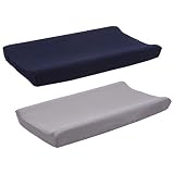Belsden 2 Pack Microfiber Soft Changing Pad Cover Set, with 2 Considerate Safety Belt Holes, Durable
