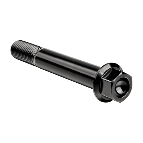 Image of Titanium Bolt M12 30 35 40 45 50 55 60 65 70 75 80 85 90mm Hex Small Flange Head for Motorcycle Car Modification Pack of 4 (M12x80mm Pitch 1.25, Black)