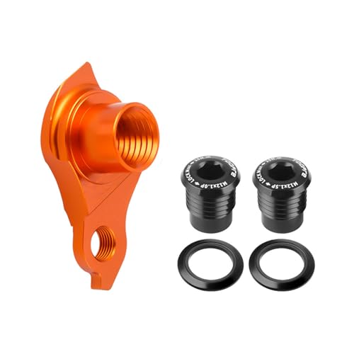 TerchPilet Universal Derailleur Hanger Replacement for SRAM UDH CNC Aluminum Rear Derailleur Hanger with Reverse-Thread Bolts Compatible with Road Gravel MTB E-MTB Frames Designed for UDH Orange
