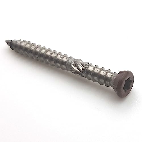 Vis pour terrasse 5x50 mm Inox A2 double filet couleur rouille mars D2525 tête réduite Tx par 50