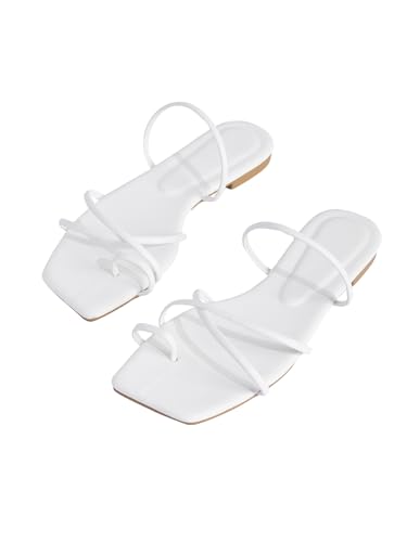 Image of GORGLITTER Women's Metallic Strappy Sparkly Square Toe Cute Dressy Sandals