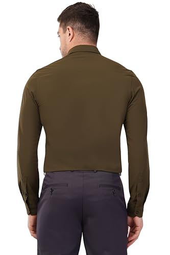 Image of SaintX Men's Premium Solid Formal Shirt | Slim Fit | Plain Full Sleeve | Feather Touch Soft Finish | Wrinkle Resistant | No Ironing Required | 360 Highly Stretchable Fabric