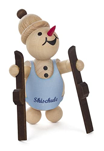 Bonhomme de neige guck dans l'air figurine bois miniature 8cm