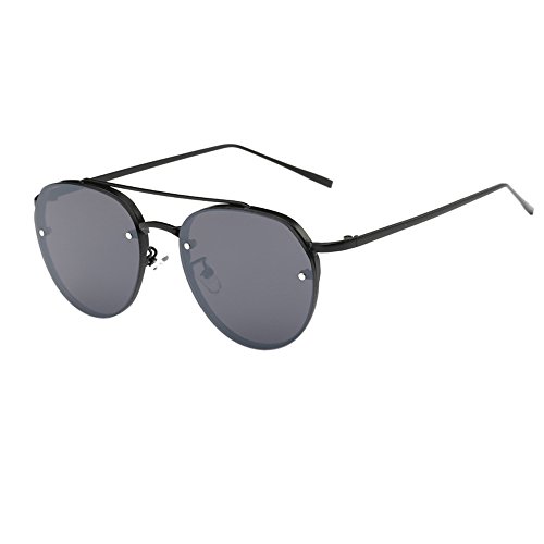 FORUU Glasses, Women Fashion Circular Sunglasses Metal Frame Sunglasses Brand Classic Tone Mirr
