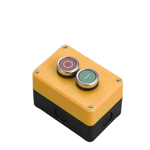 Emergency Stop Switch Button Switch Control Box Hand-held self Starting Button Waterproof Box Electrical Industrial Emergency Stop LA38(2Hole4)