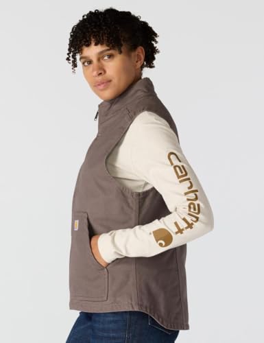 Image of Carhartt Women's Washed Duck Mock Neck Vest