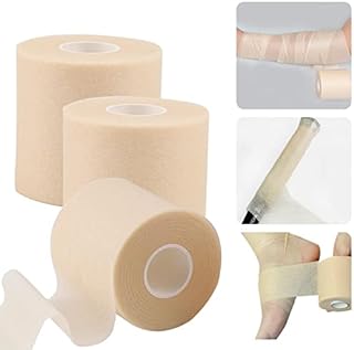 Soft Foam Underwrap 3 Rolls 7cm*27.5m Muscle Support Tape Sports Pre Activity Wrap Non-Adhesive Protective Foam Wrap Hand Support Tape Golf Tape Weight Lifting Tape for Sports Protection (Skin)