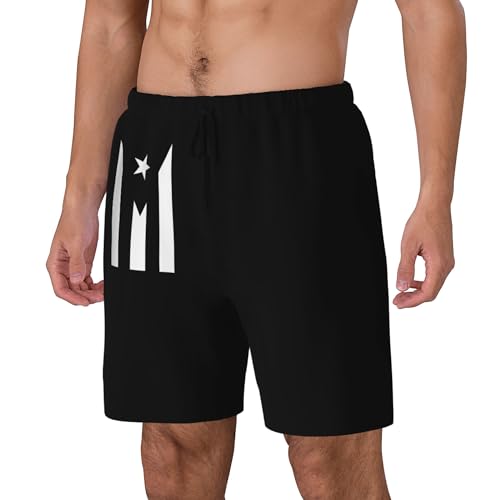 Mens Swim Trunks with Compression Liner Beach Board Shorts Quick Dry Swim Shorts -Puerto Rico Flag3