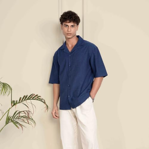 Image of Aatman Men's Half Sleeve | Casual | Box Fit | Cuban Collar Shirt