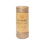 Nuvaro 100% Jute-Schnur 50m 2 mm Schnur reissfest Jute Kordel Band Garn Juteband Hanfschnur Dekoration Garten Naturfaser Paketschnur Kordelband | Ideal für jeden Haushalt