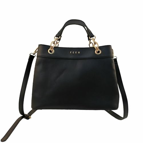 FEEN Bolsa Tiracolo, Celine 121, Couro PU, Alça Ajustável e Design Elegante (Preto)