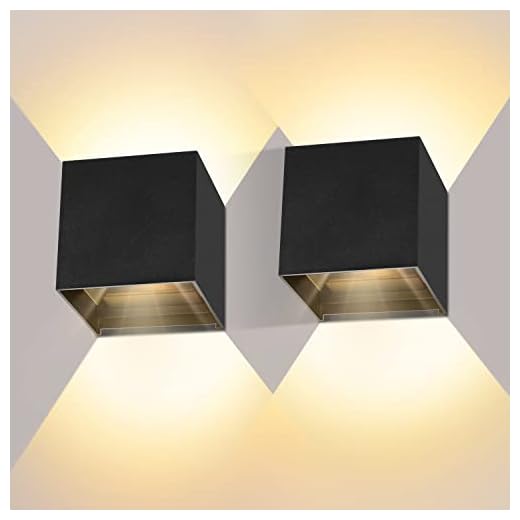 LEDMO 2 Pcs 12W Aplique pared LED Blanco Cálido 3000K 1000lm Lampara de pared Interior/Exterior Impermeable IP65 Ángulo ajustable Lámpara Pared Negro