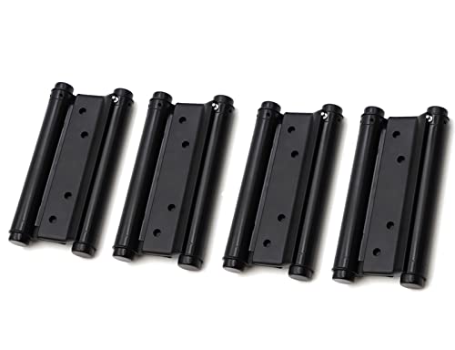Lot de 2 paires de charnières de porte en acier inoxydable à double action pour saloon café Fermeture automatique 125 mm