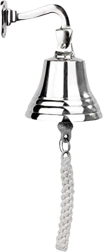 Assorted Collections Bar Accessories for Home Pub Hand Bell Wall Mounted Bar Nautical Decorations – Unique Silver Bell with Crisp Loud Sounds Ideal for Christmas, Reception, Pubs (4 Inch)