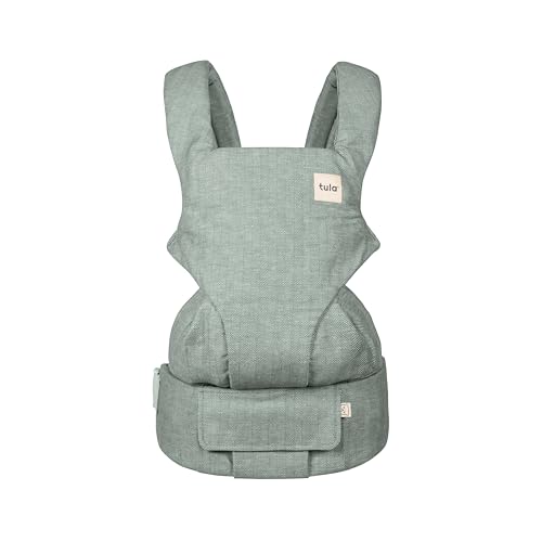 Image of Baby Tula Explore Carriers - Breathable Baby Carrier Newborn to Toddler - Adjustable Toddler Carrier - Multiple Ergonomic Positions Front and Back - Ergonomic Fit for 7-45 lb - Linen, Spruce