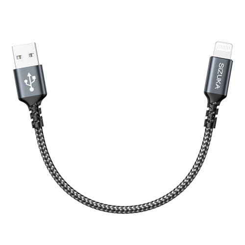 SIZUKA Cargador iPhone Carga Rapida 15CM Cable iPhone Largo [MFi Certificado] Cable USB iPhone Trenzado de Nylon Cable Lightning Compatible con iPhone 14 13 12 11 Pro Max XS XR X 8 7 6 Plus 5 5s SE