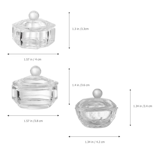 Homoyoyo 3pcs Crystal Nail Art Cups con tapas miniatura 6