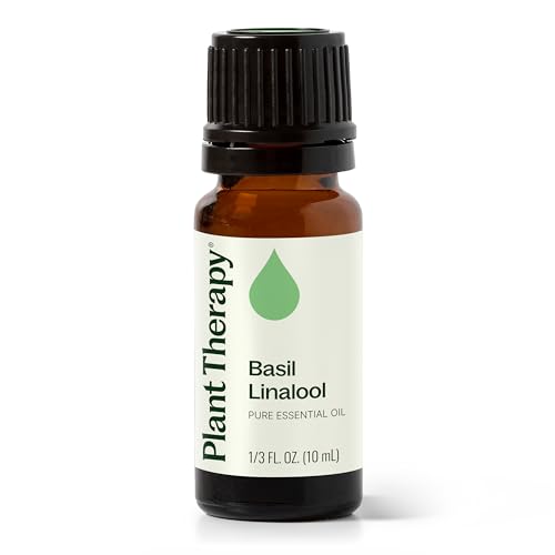 Plant Therapy Basil Linalool Essential Oil 10 mL (1/3 oz) 100% Pure Undiluted Aromatherapy for Muscle Soreness and Digestive Discomfort