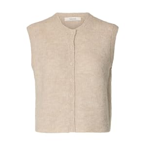 Slflulu Sl Button O-Neck Vest Noos, berk, L