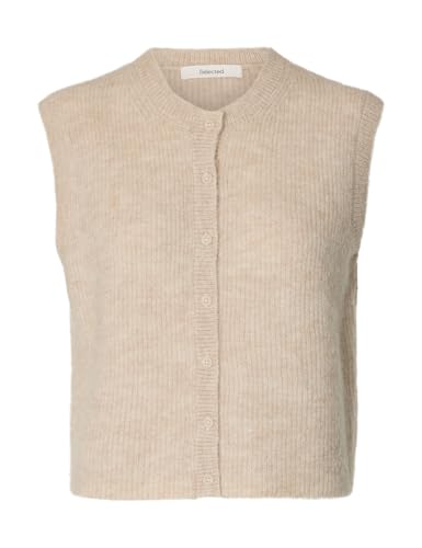 Slflulu Sl Button O-Neck Vest Noos, berk, S