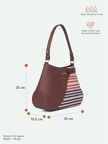 Image of ZOUK Ira Handbag | Stylish Women's Handbag | Luxury Shoulder Bag for Women | Trendy | Fancy Ladies Handbags | Small Purse for Events | Water-Resistant