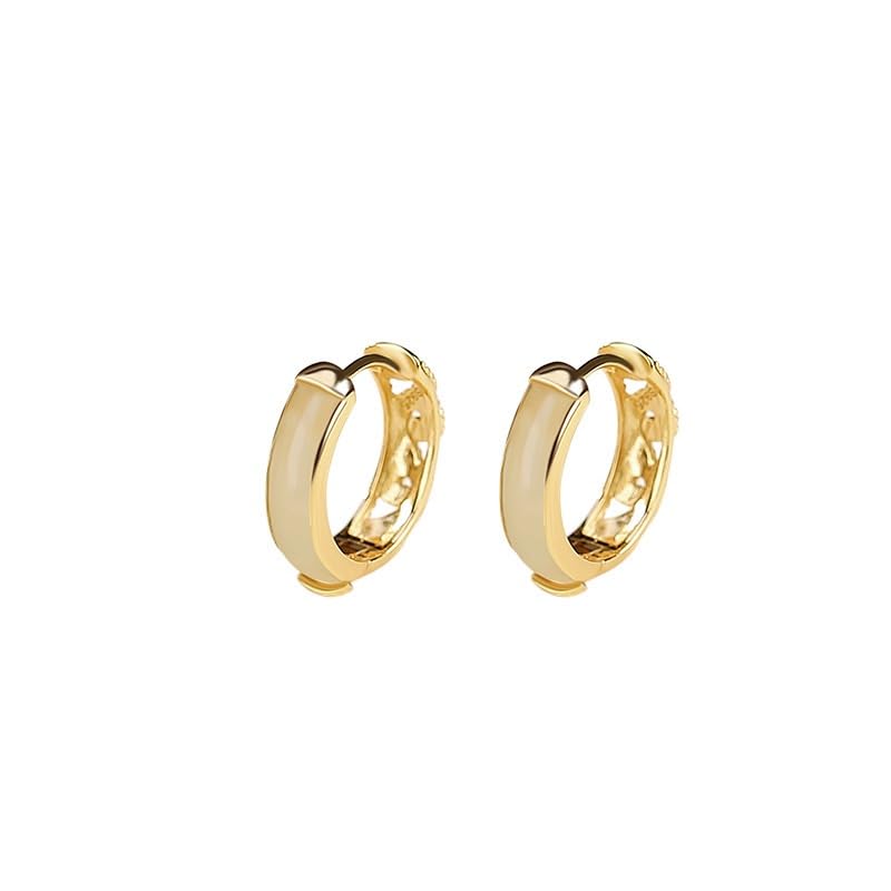 Boucles d'oreilles pendantes en pierre verte et plaqué or pour femme