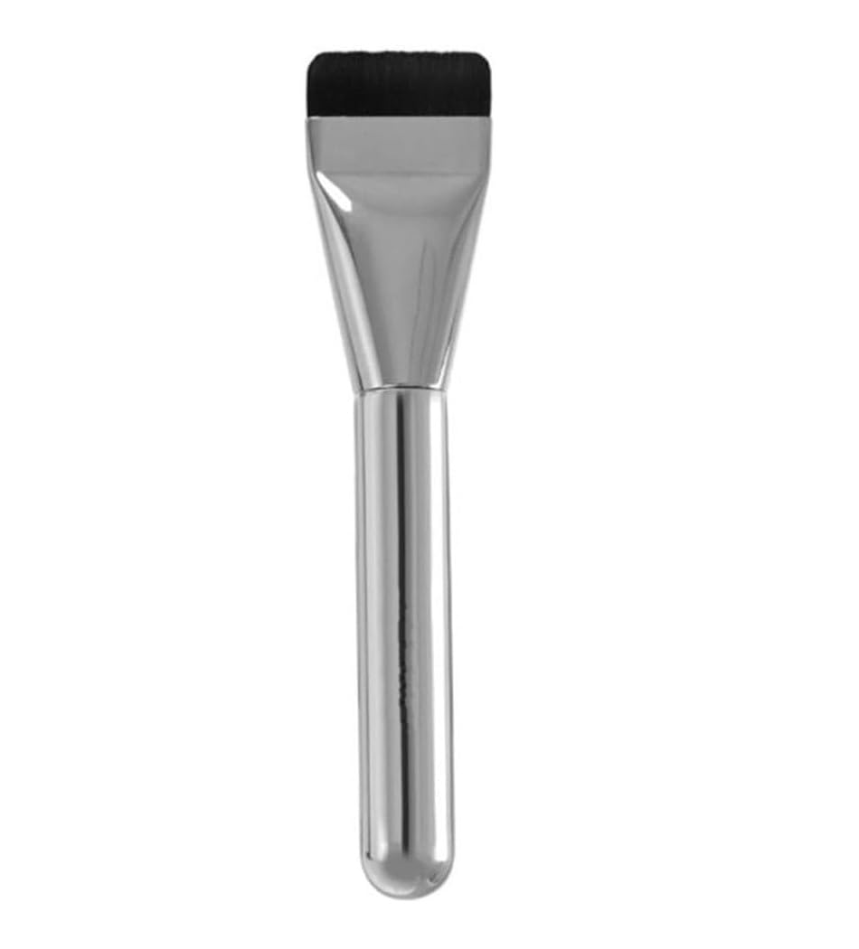 Kamz Flat Foundation Makeup Brush, Synthetic Fibre Bristles, Silver, Professional Grade, for Liquid and Cream Foundation-image-29