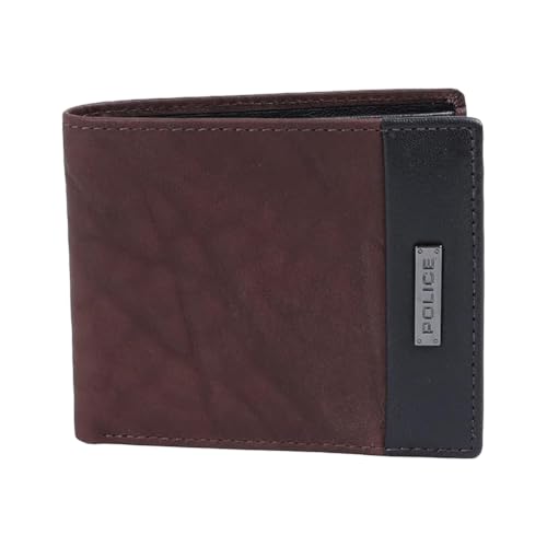 Image of Police Men's Genuine Leather Bifold Wallet with Coin Pocket | 4 Card Slots | Slim Wallet| 2 slip in pockets |Gift box packaging