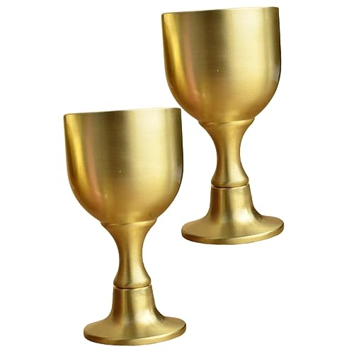 BESTonZON 2 Piezas Copa De Vino De Cobre Puro Copas De Licor Multifunción Hogar Delicadas De Vino Retro Cena Accesorio Hogar De Decorativa Unidades