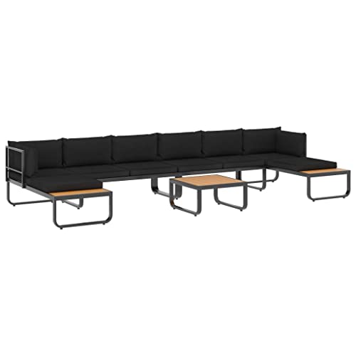 vidaXL Canapés d'angle de Jardin 5 pcs et Coussins Sofa de Salon Jardin Patio Terrasse Intérieur Maison Extérieur Aluminium et WPC