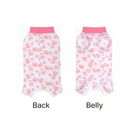 Image of 2 Packs Pet Dog Recovery Onesie Suit for Dogs Cats After Surgery,Dog Abdominal Wounds Bandages Cone E-Collar Alternative. (White Flower, XL)