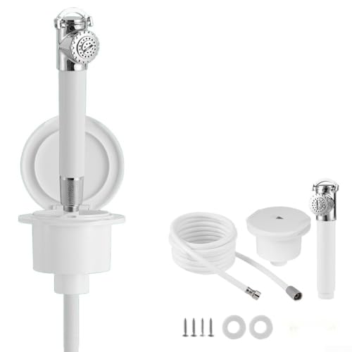 Set doccia pressurizzato portatile, kit per doccia retrattile per yacht all'aperto, con tubo anti-groviglio, box doccia, guarnizioni e viti (4 m)