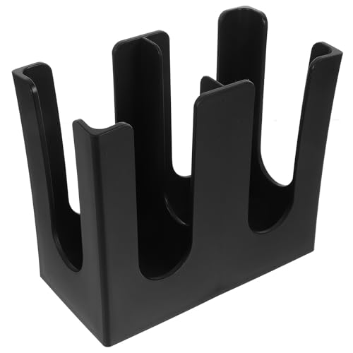 Organisateur de gobelets en PP noir à double compartiment pour comptoir