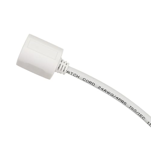 Cable Extensor Ethernet CAT6 3.3 ft Blanco 90° RJ45 miniatura 4