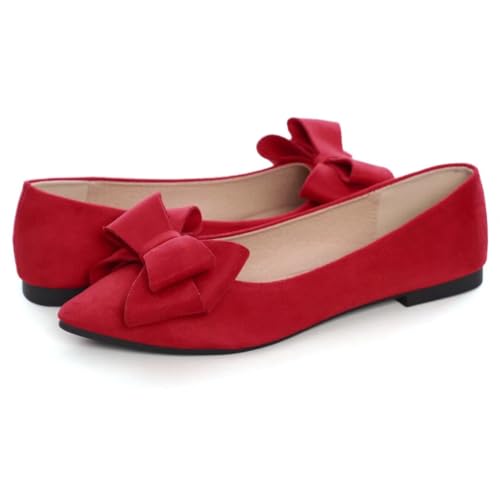 Image of TN TANGNEST Women Fashion Bowknot Flats Comfort Pointed Toe Dress Shoes