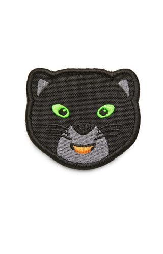 Affenzahn Klett Badge mit verschiedenen Tiermotiven, geeignet für den Daydreamer Abenteuer Rucksack Panther - Schwarz