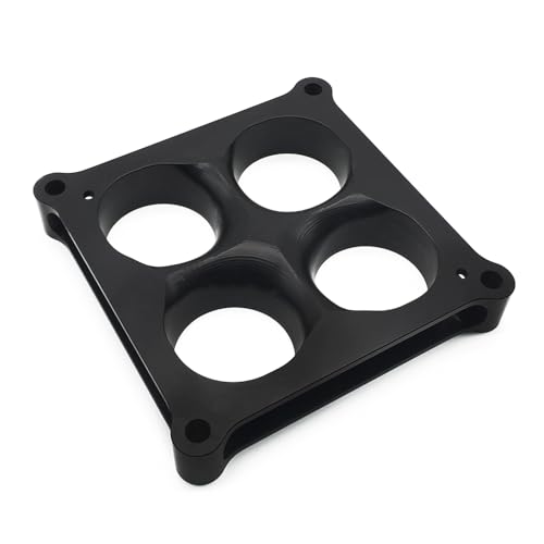 X-AVION Alumimum Anodized Black 4500 Carburetor Spacer 1 Tall Square Bore 4 Holes Tapered Manifold Carburetor Spacer